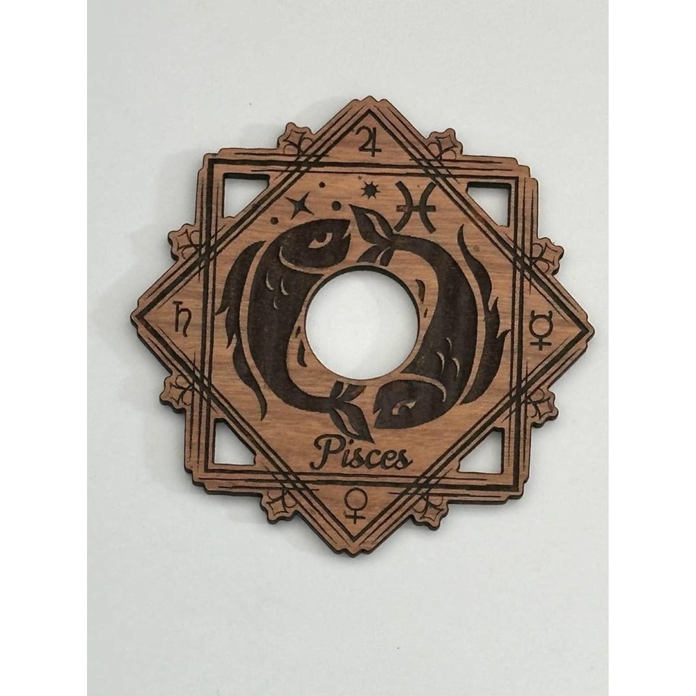 Pisces Zodiac Laser Engraved Crystal Ball/Sphere Stand